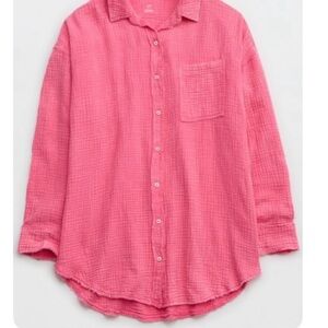 Aerie Gauzy Coverup Shirt Pool To Party